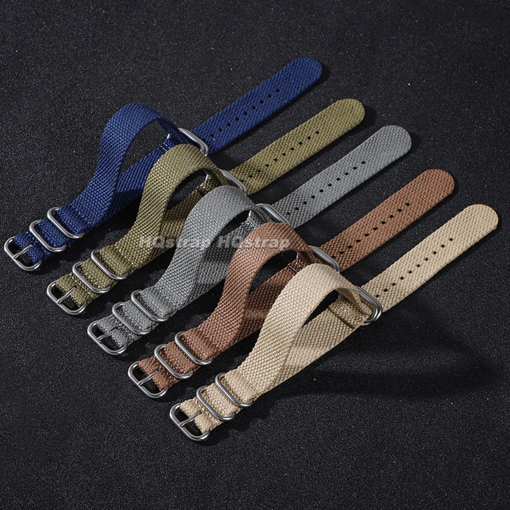 Premium Nylon Cotton Braid Fabric Watch Strap for Men - Military Sport Replacement Wristband