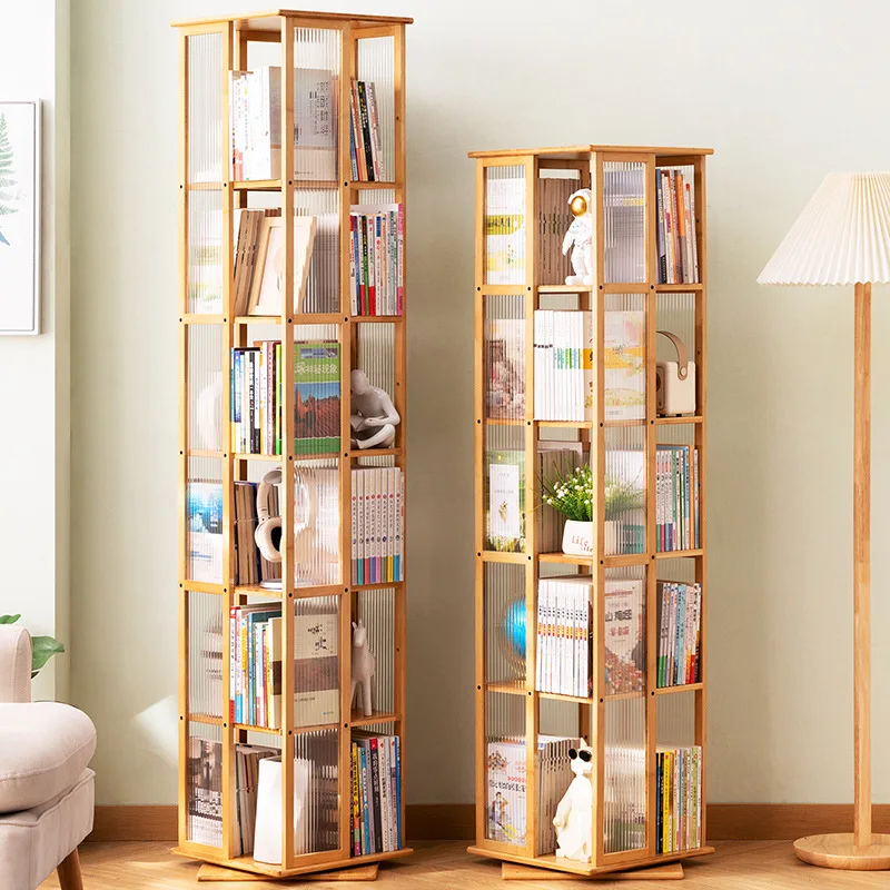 Rotational Bookshelf Organizers Home Storage Shelves Furniture Living Room Shelf Bookcases Librero Organizador Estanteria