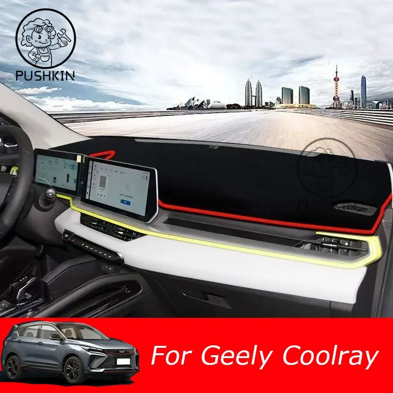 

For Geely Coolray 2022 2023 2024 Car Dashboard Cover Anti-UV Non-slip Mat Instrument Carpets Dashmat Pad Protector Accessories