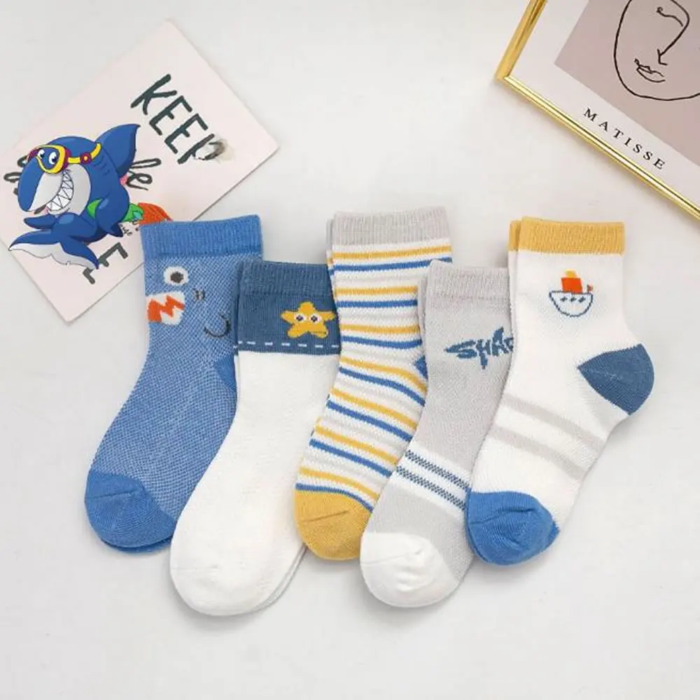 Spring and summer new children's socks 0-12 years old silk mesh socks boy cotton girl baby thin socks.
