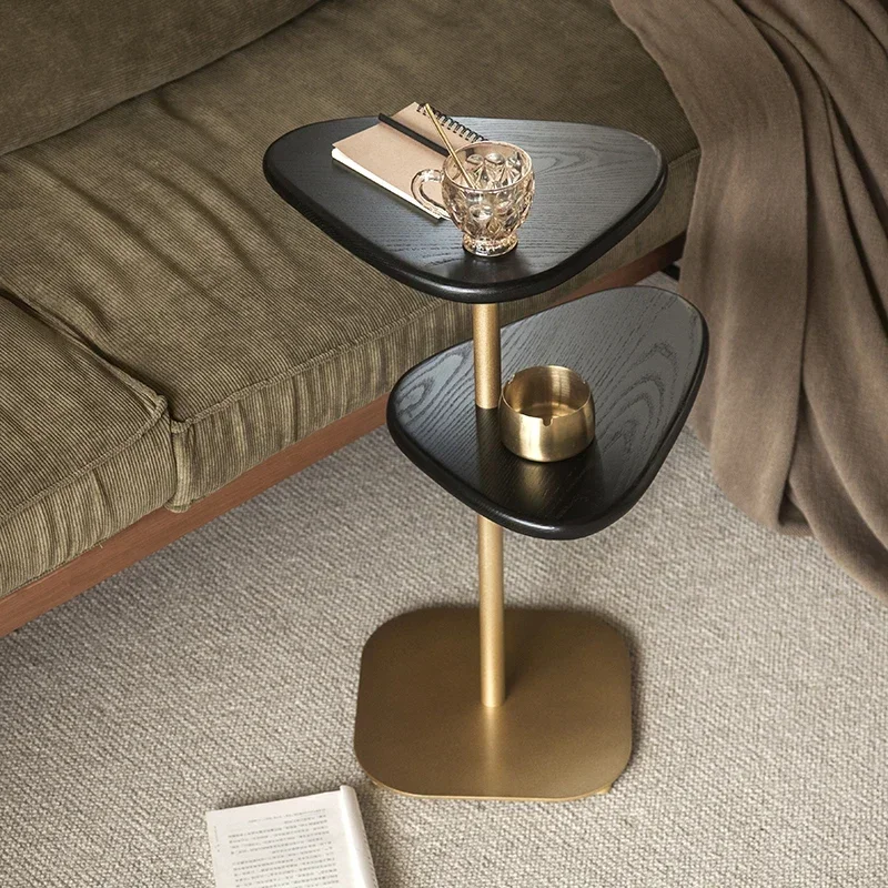 Designer Corner Tables Black Walnut Modern Simple Multifunctional Removable Internet Celebrity Solid Wood Sofa Bedside