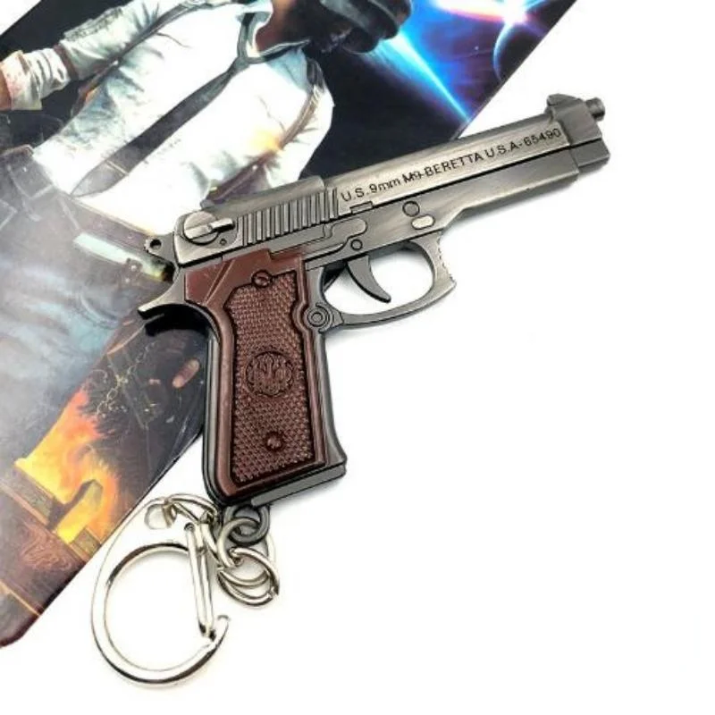 Mini Pistol Model Metal Alloy Material Cool Pistol Key Chain Children's Men's Accessories