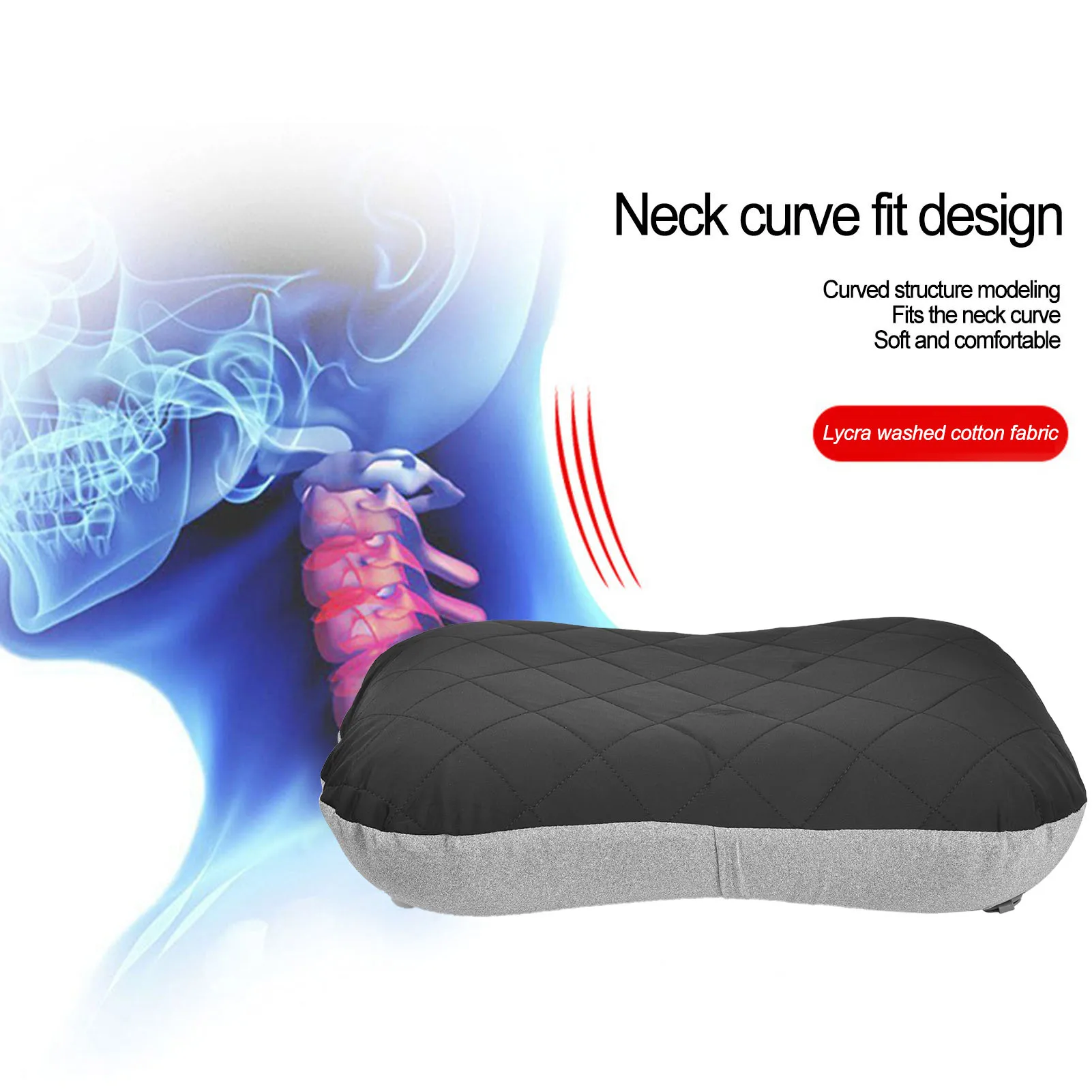 Ultralight Camping Pillow Iatable TPU Camping Iatable Pillow Convenient Outdoor Camping Portable Travel Napping Air Pillow 5