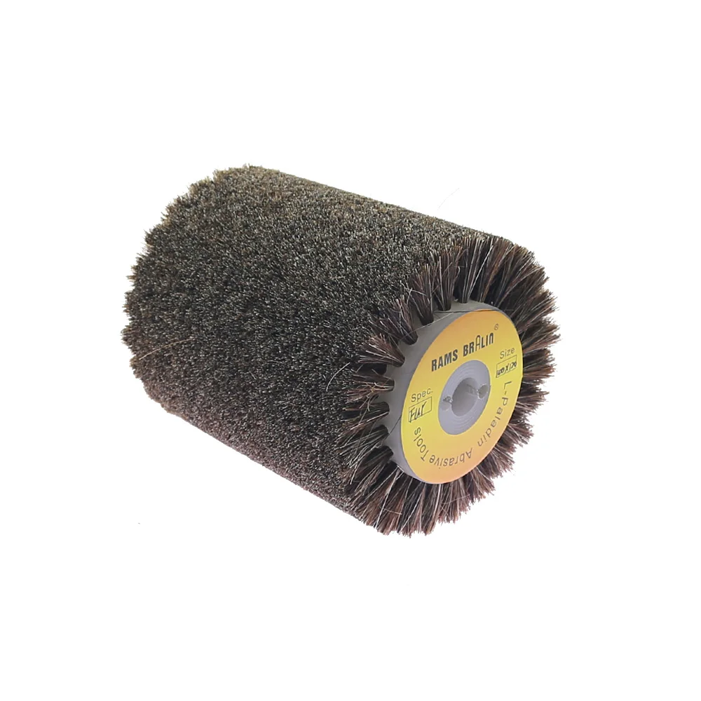 Brosse à Polir En Fil Abrasif Nylon P80 - 150x40mm, Filetage M14 - Pour Meubles Bois