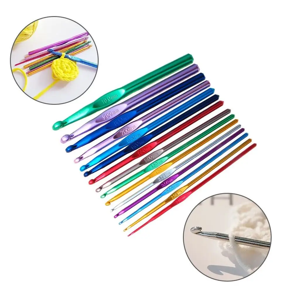 Crochet hooks needles knitting supplies 5pcs 2mm-10mm sewing yarn craft tools