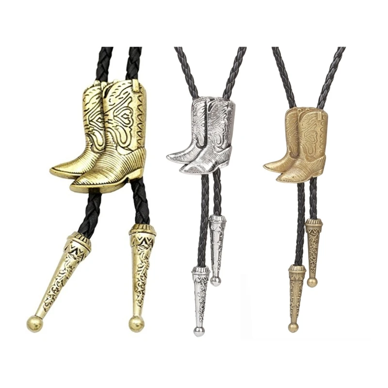 

Adjust Length Bolo Tie Popular Male Female Dance Necktie Evening Party Costume Relief Pendant Necktie