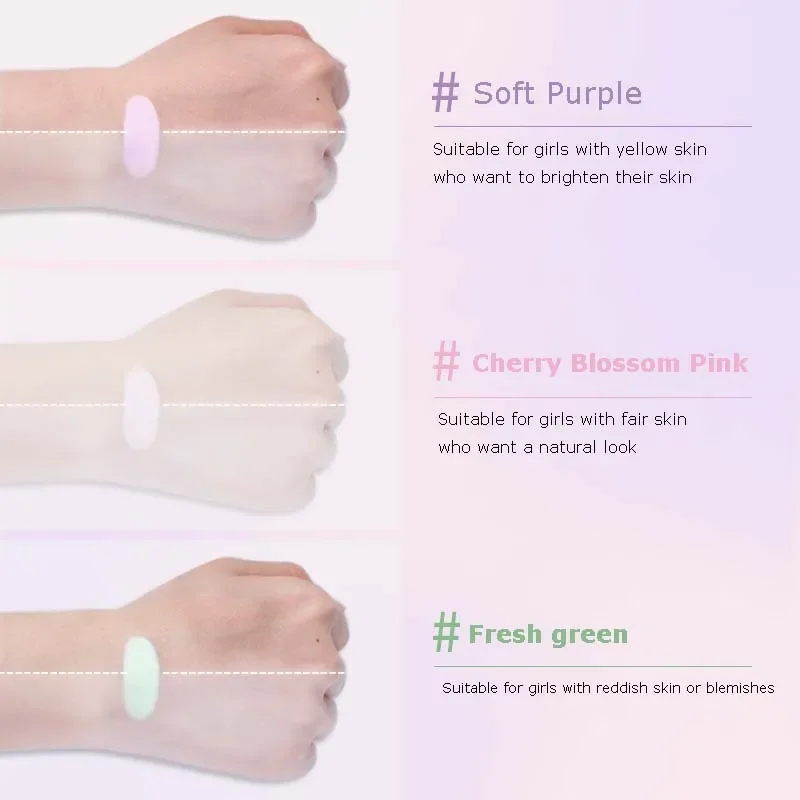 Three Colors Liquid Concealer Mixed Isolation Lotion Makeup Invisible Pore Moisturizing Bright Skin Face Primer Base Foundation