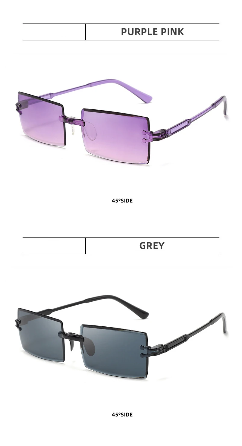 Fashio Vitage Suglasses Wome Rimless Frameless Rectagle Shades Gradiet Brad Summer Travelig Su Glasses for_voghion.com