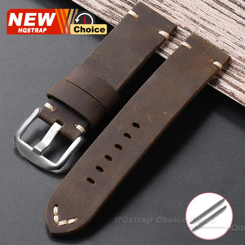 Handcrafted Vintage Leather Smartwatch Band - Universal Replacement Wristband