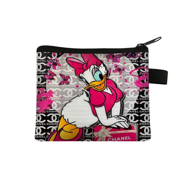 Disney Mickey Kids Coin Purse Kawaii Wallet Portable Card Holder Mickey Cute Print Polyester Key Storage Bag Frog Wallet 09