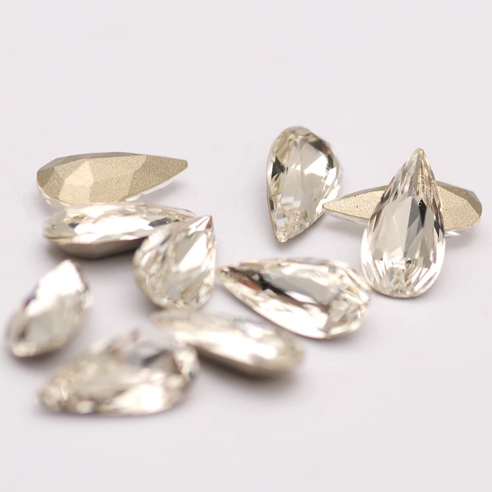 10PCS Teardrop 5A Nail art Strass Pointback Lose Maniküre Dekoration Glas Diamant DIY Handwerk Liefert Perlen – Detail 5