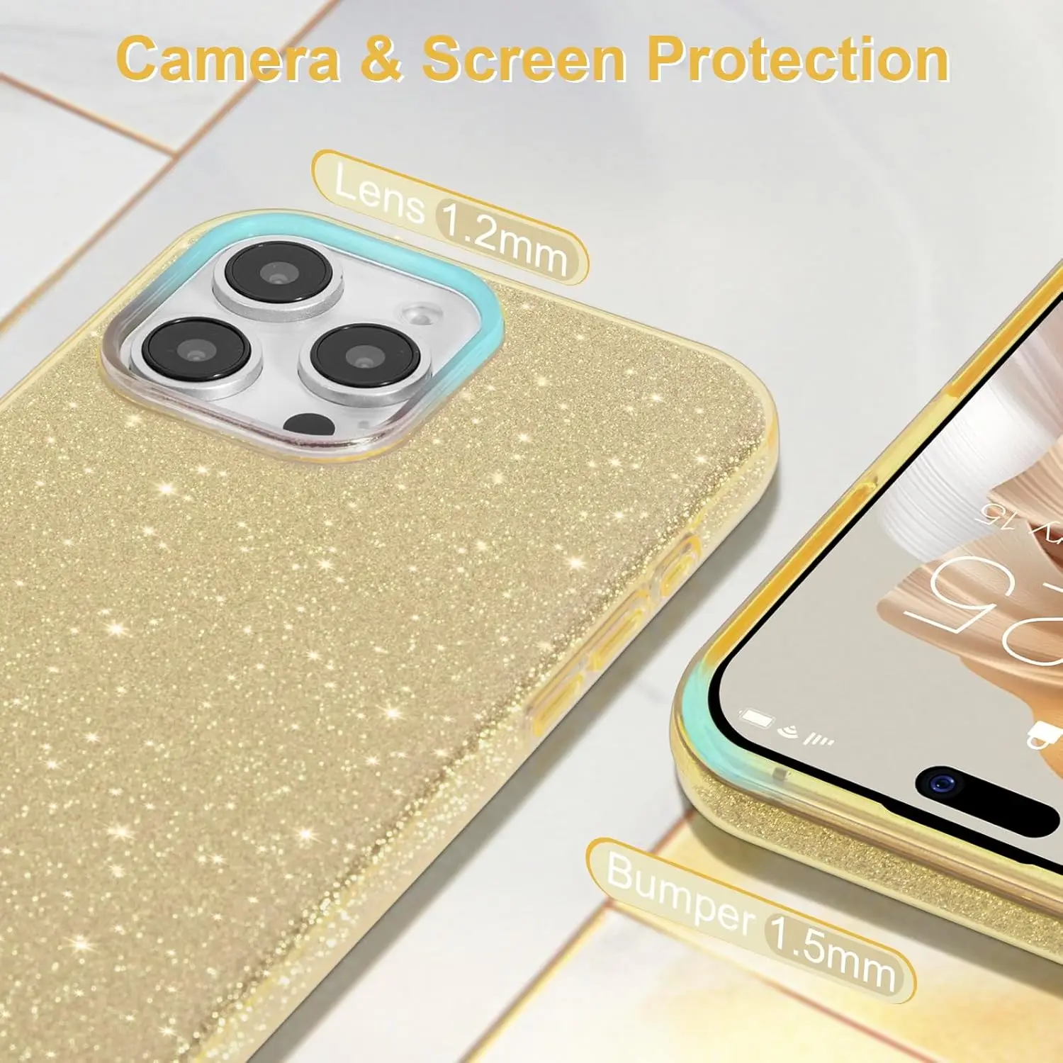 Gold Glitter Bling Phone Case - Cute and Stylish Cover Accessories