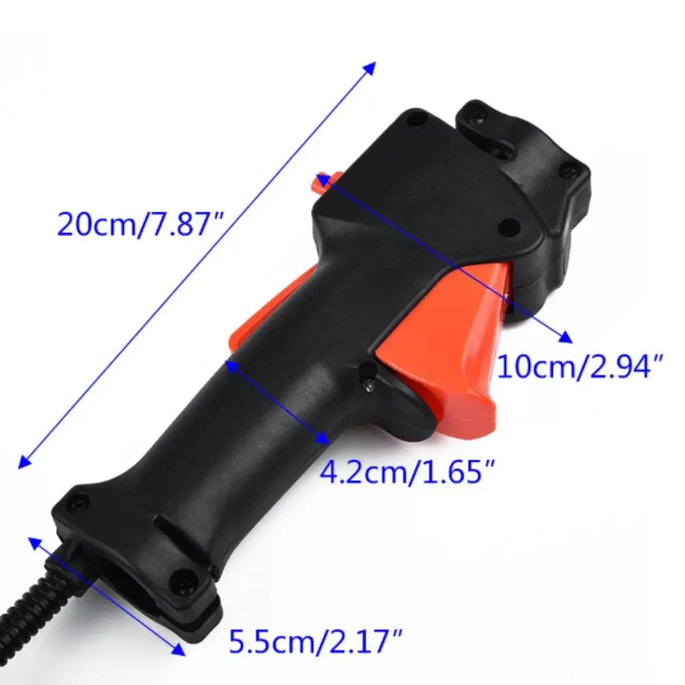 Black Handle Lawn Mower Switch 26mm Tube Direct Throttle Trigger Kill Switch On Off Switch Clamp Design Throttle Cable Handle