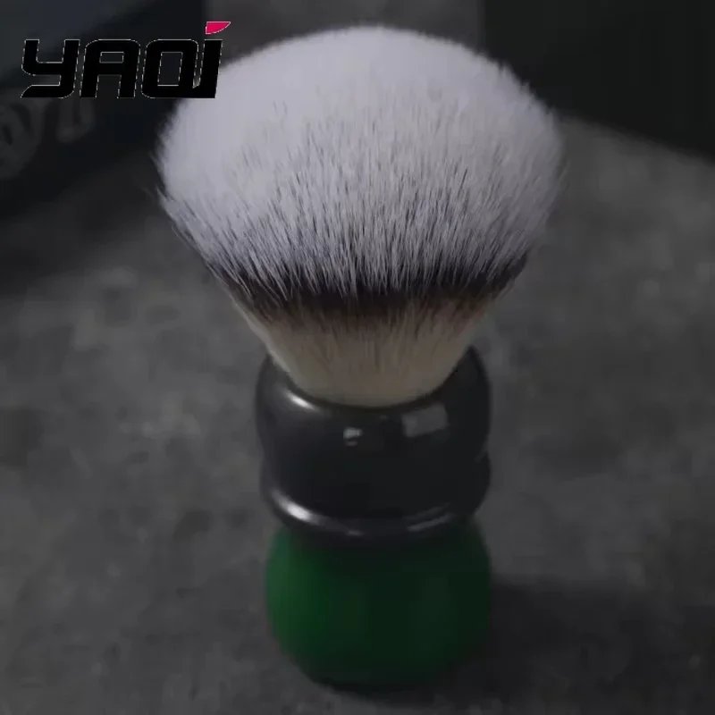 2026년 신제품 YAQI 모카-말차 면도 브러쉬 26mm 합성모 레진 핸들 | 남성용 여행용 수염 관리 선물 세트