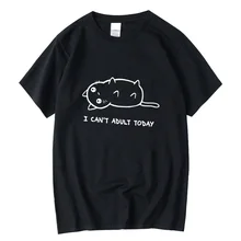 

Men's high quality T-shirts 100% cotton Funny lazy cat print Short sleeve loose Casual o-neck men t-shirt tee male shirts tops