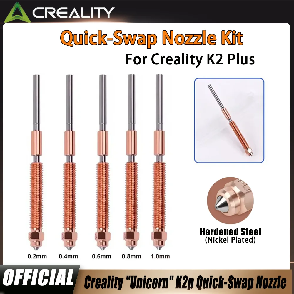 Creality "Unicorn" K2 Plus Hi Combo Schnellwechsel-Düsenkit 0.2/0.4/0.6/0.8mm | Integrierte Metall-Düse für K2 Plus Hi Combo