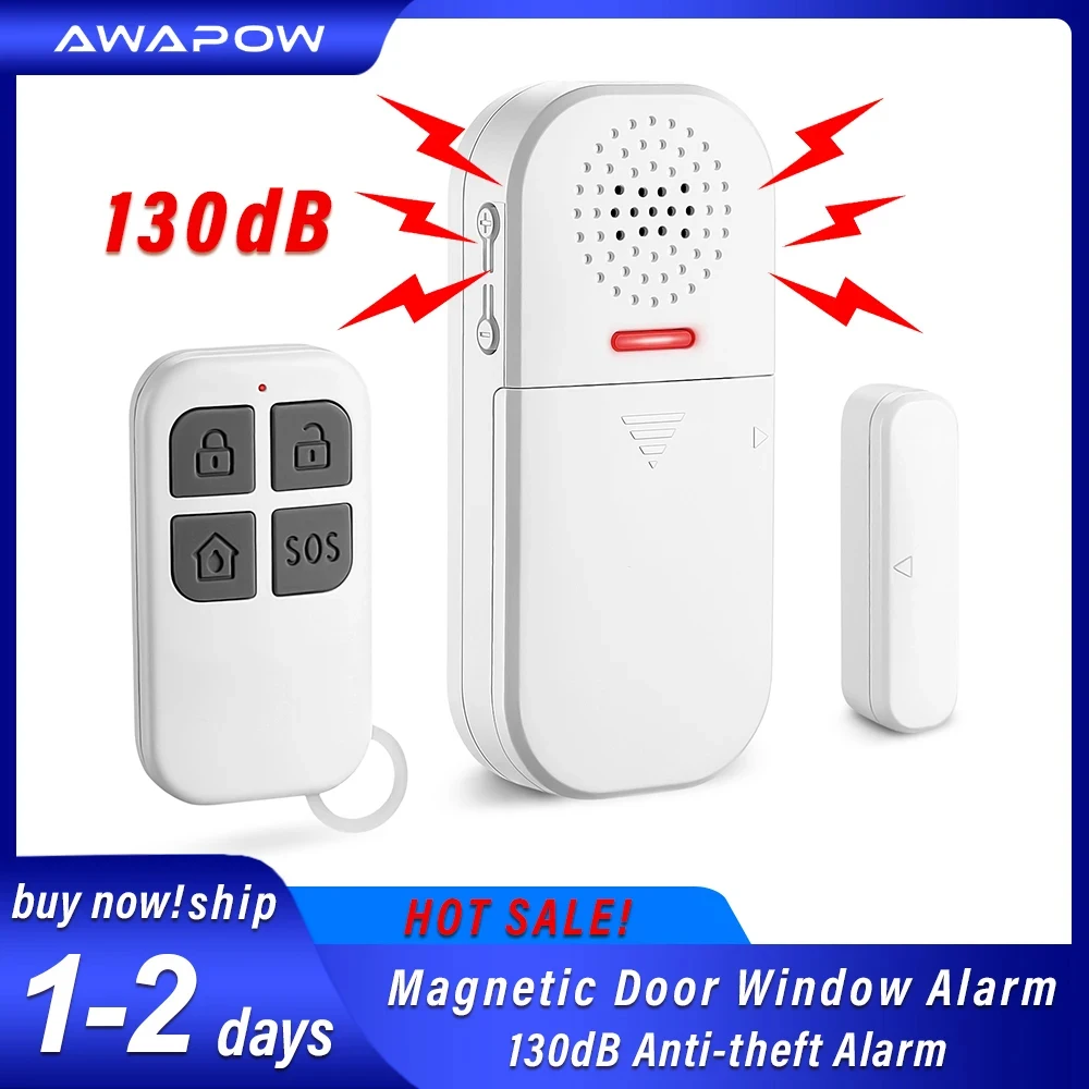 Awapow Wireless Door Window Magnetic Sensor Alarm 130dB Anti
