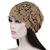 Beanies Hat Female Ethnic Style Flower Hat Hollow Single Layer Sleeve Cap Rhinestone Retro Women Dual-purpose Turban Hat Muslim 5