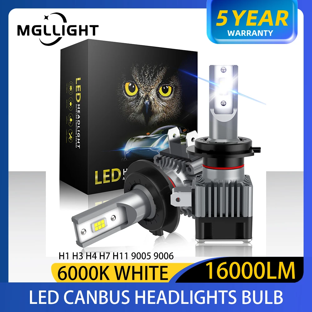 

Лампы головного света MGLLIGHT H7, лампы головного света H1 H3 H4 H11 9005 HB3 9006 HB4, супер яркие Автомобильные противотуманные фары 6500 лм, 12 В, 24 В, K