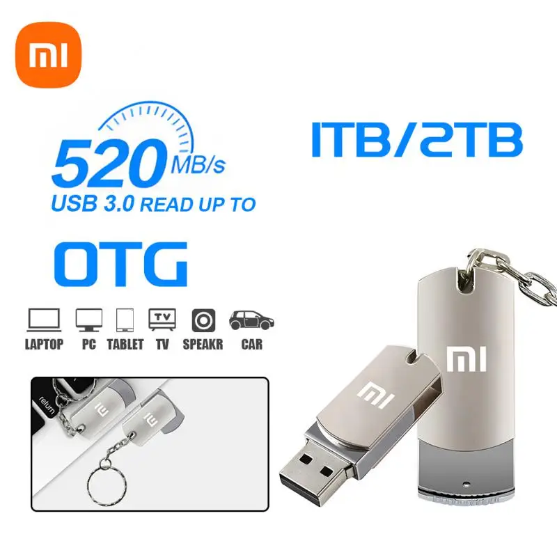Xiaomi Mini Usb Flash Drive 2Tb Ad Alta Velocità 1Tb Pen Drive 128Gb 256Gb 512Gb Memoria Usb Per Windows 11 10 9 8 Con Portachiavi Regalo