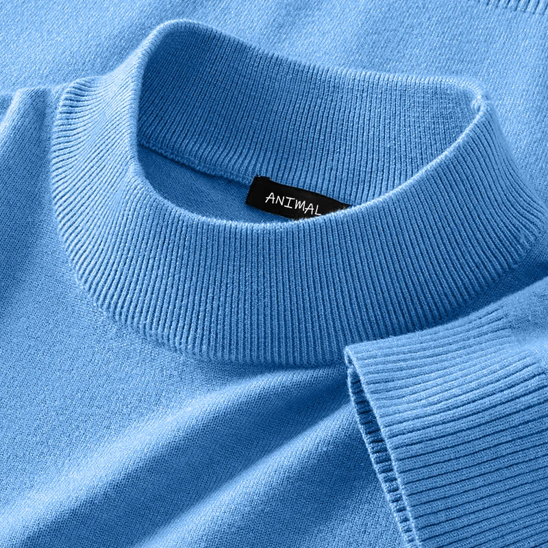Animal Game Mens Mock Neck Casual Woolen Sweater Half Turtleneck Pullovers Sweaters  Knitwear Men's Cold Blouse Outdoor Coats