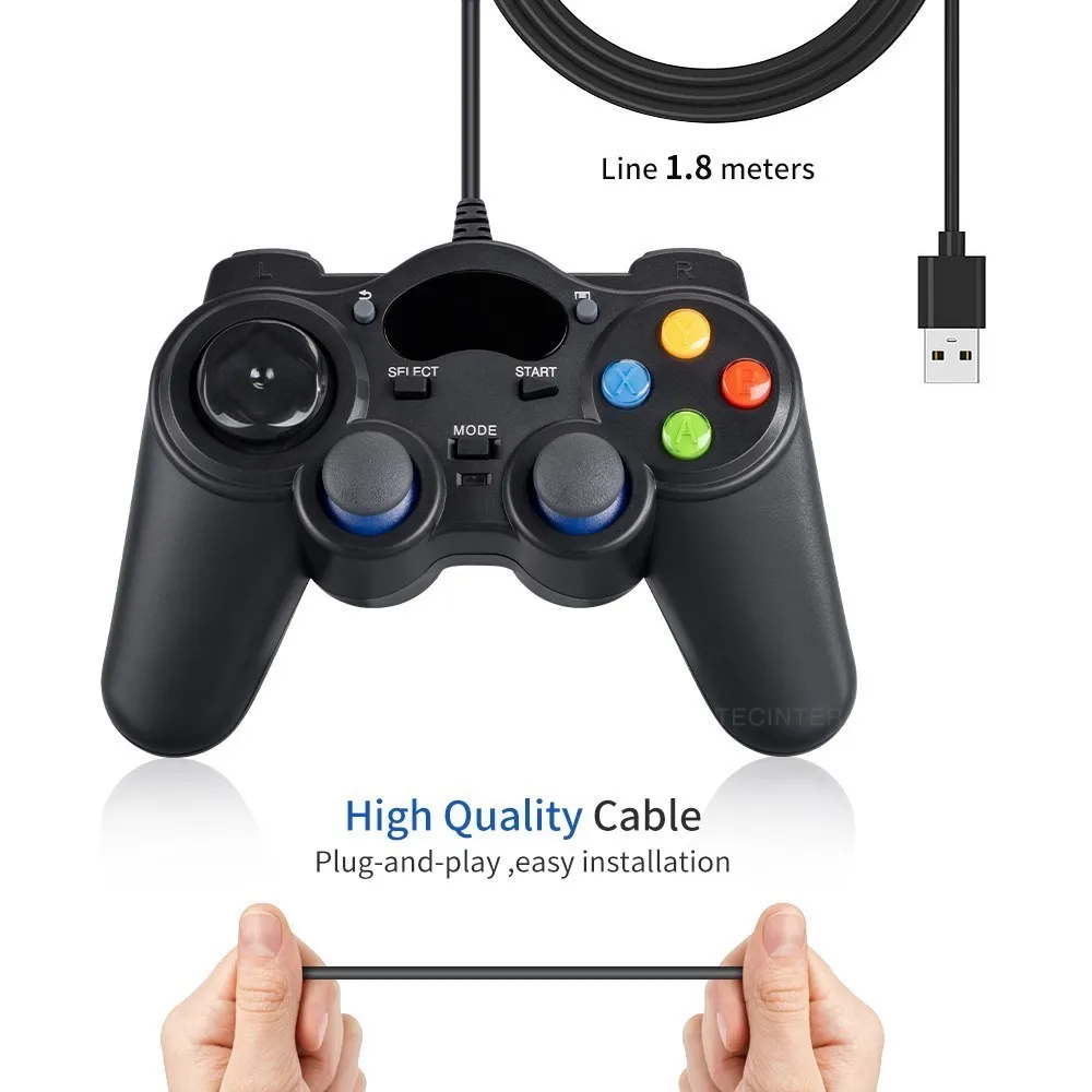 Mando con cable para Android/decodificador, mando USB para PS3, accesorios  para consola, Joystick, PC| | - AliExpress
