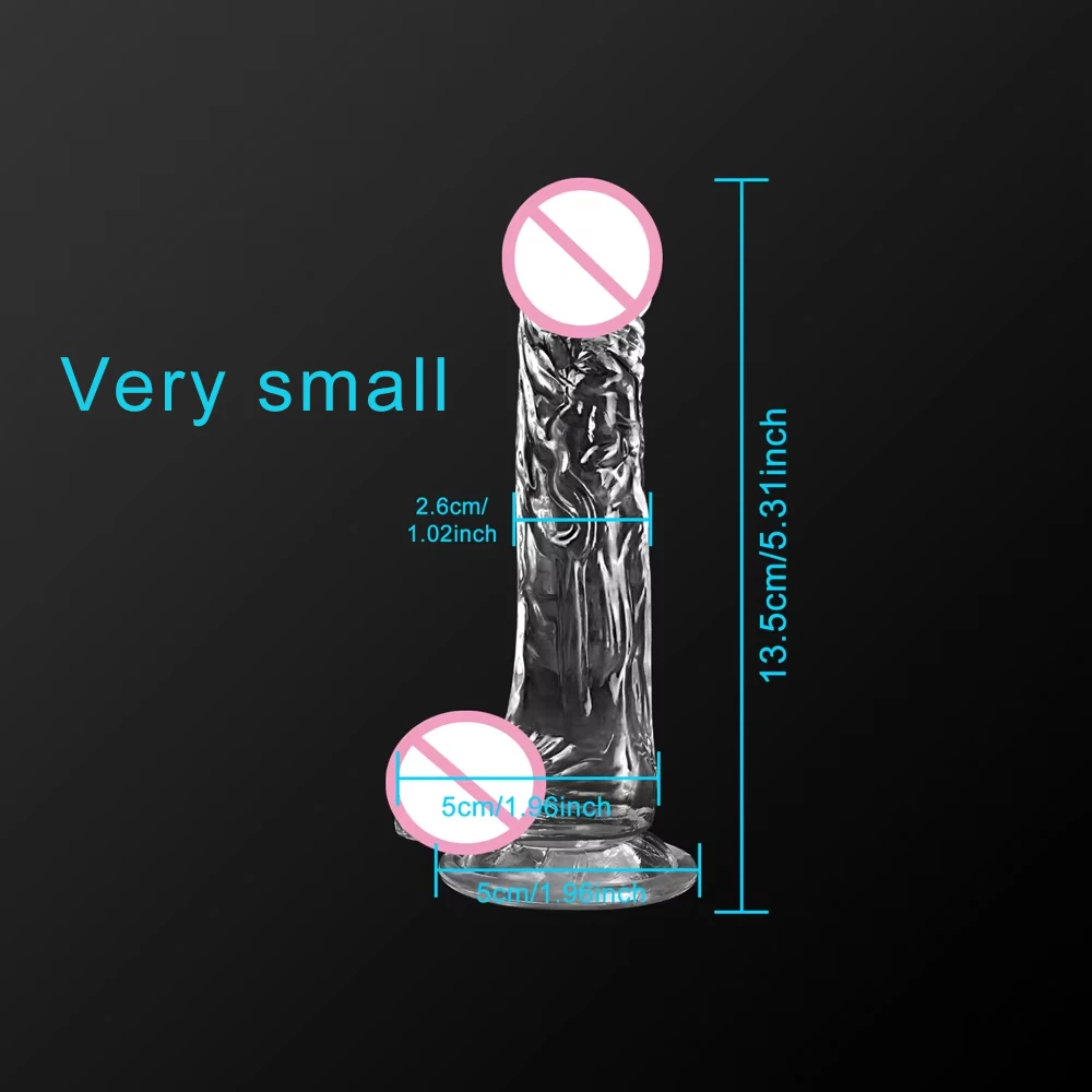 4 Sizes Transparent  Soft Jelly Dildo Realistic Fake Dick Penis Sucker Butt Plug Sex Toys for Woman Men Vagina Anal Sex Toys