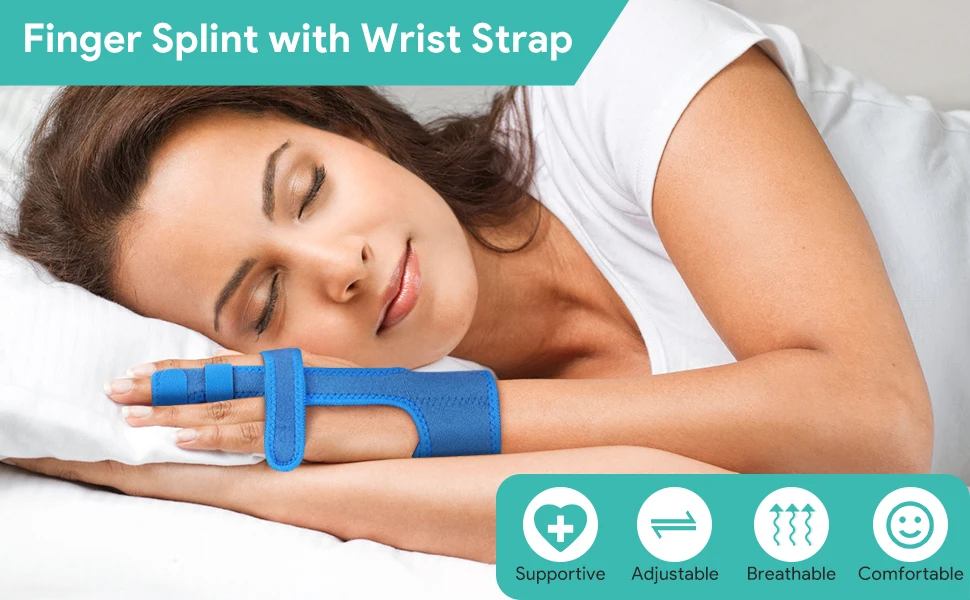 Sport Protective Sleeve Injuries Broken Fingers Hand Fixing Strap Trigger Finger Extension Splint Adjustable Fixing Belt Support 4