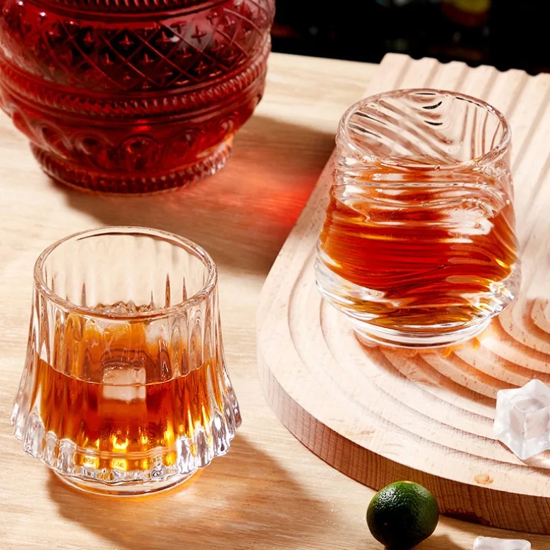 150ml Glass Whiskey Cups Home Creative Beer Glass Crystal Cup Wine Pattern Whisky Cup XO Brandy Drinking Glasses Wineglass