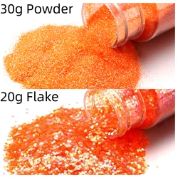 Vibrant Chunky Glitter Sprinkles for Creative DIY Nail Art and Crafts (Orange Red)