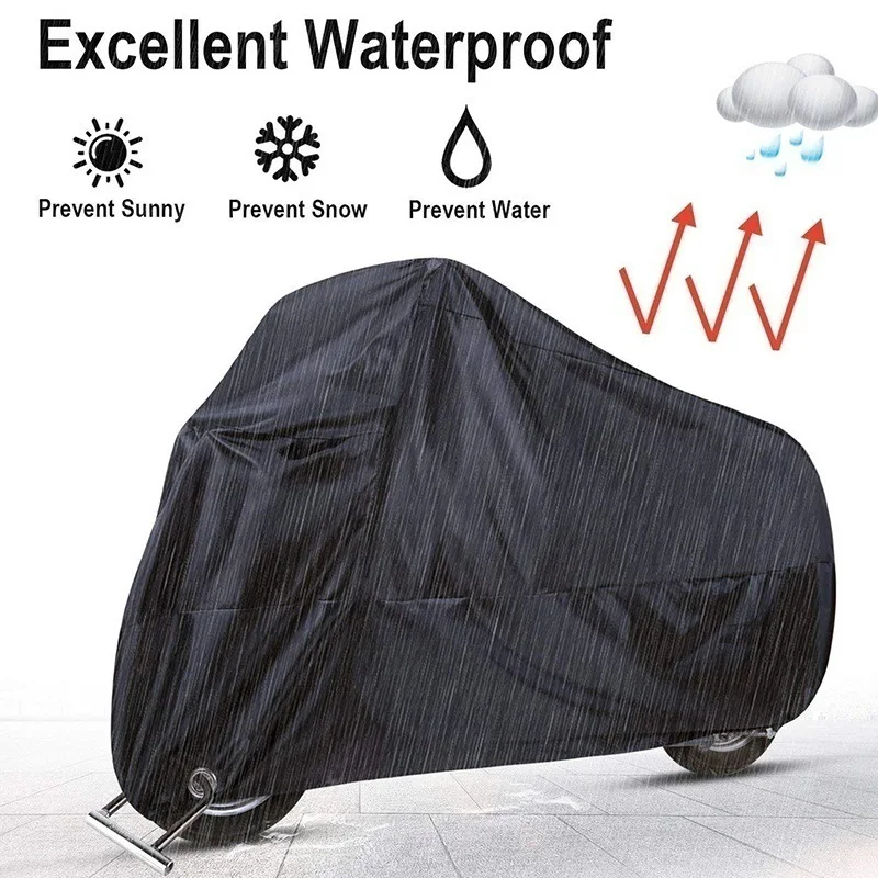 Universal Motorcycle Cover Black Waterproof Outdoor Dustproof Rain Dust