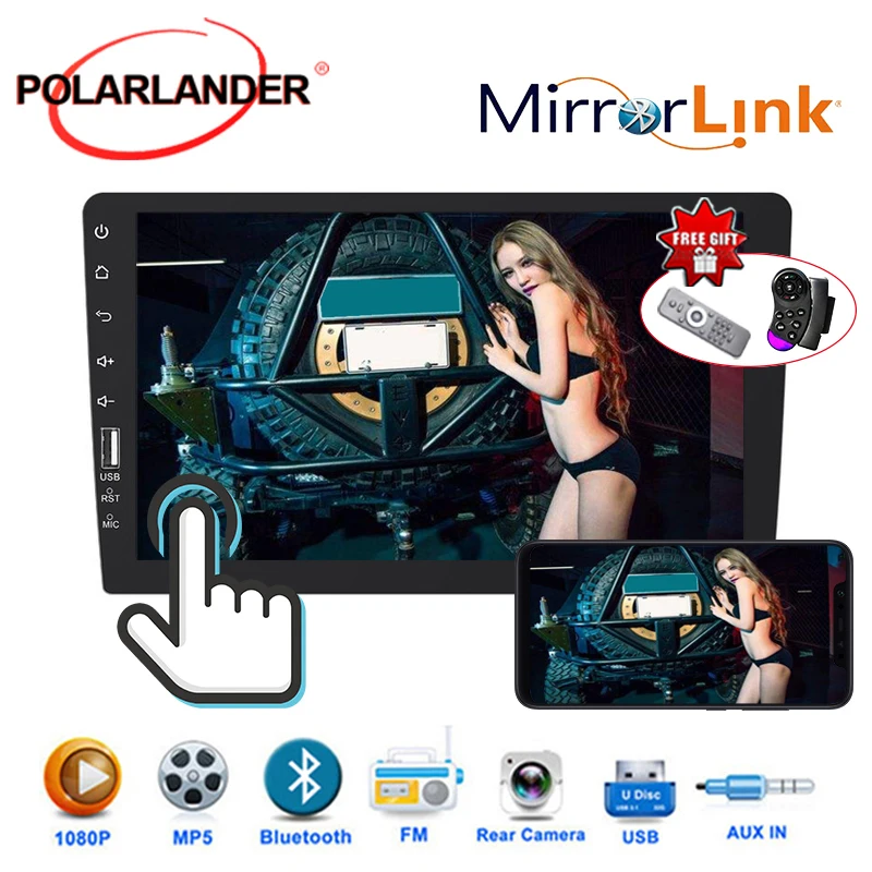 

Car Multimedia Player FM MP5 player 1Din 9 Inch Car Stereo Radio Bluetooth In-Dash Mirror Link supports Android phone TFT screen