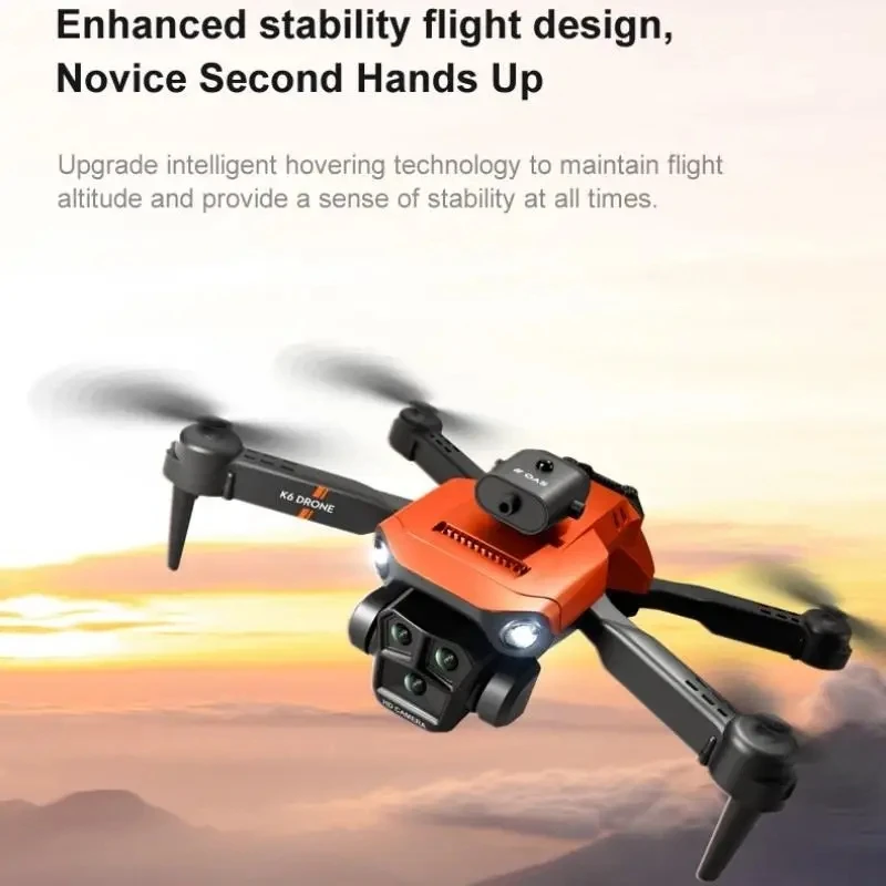 Drone caméra 8K avec stabilisation et double batterie posé sur une surface, télécommande à côté