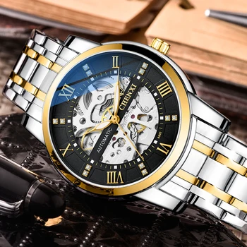 CHENXI Watches Luxury Men’s Automatic Self Wind Mechanical Wristwatches Waterproof Male Fashion Luxury Stainless Steel Clock