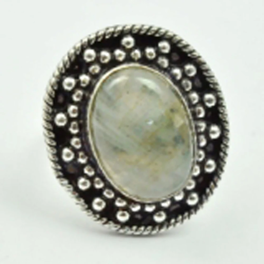 Blue Topas Ring Silvers Overlay Over Copper, Usa Size 7.25 , R3215