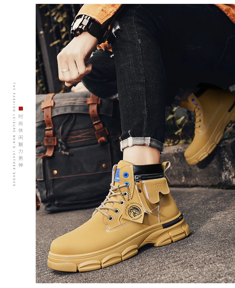 CYYTL Mens Boots Casual Winter Shoes Platform Leather Outdoor Designer Luxury Work Safety Ankle Sneakers Chelsea Cowboy Tactical