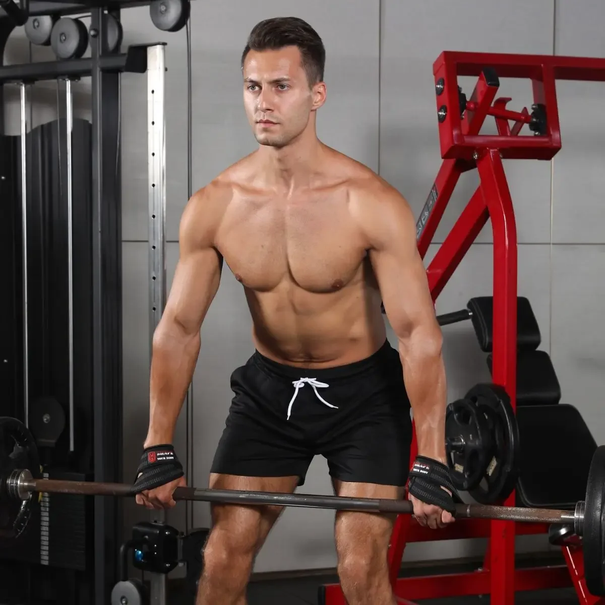 WOSWEIR-Fitness Anti-Rutsch-Gewichtheben Handgelenk Rallye-Handschuhe Verdickung Pull-up Hantel Horizontaler Stangengriff für Gymnastik – Detail 30