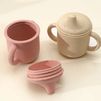 New Design Baby Learning Drinking Kids Silicone Training Cup With Handles Water Bottle Feeding Drinking Cup Baby Stuff