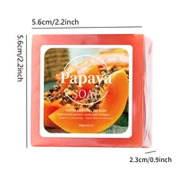 100g B + extrait de papaye savon nourrissant fait à la main nettoyage en profondeur blanchissant avec savon au lait de chèvre de noix de coco 6