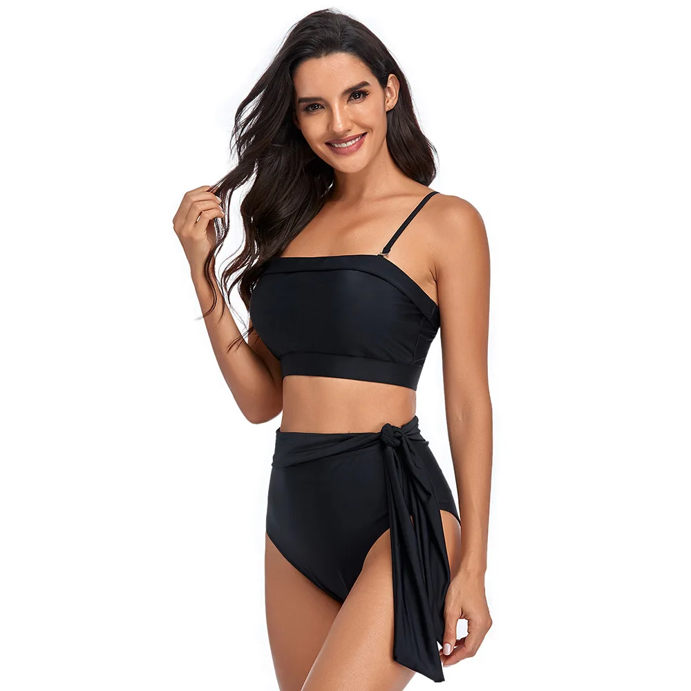 Bikini Swimsuit Women Push Up Bikini Set Sexy One Shoulder Beachwear Summer Solid Bathing Suit High Waist Swimwear Women 2022