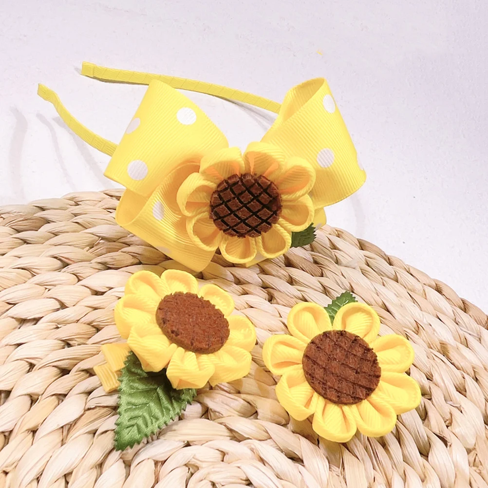

Sunflower Hair Accessories Clip for Girl Pins Headband Bands Hairband Small Fresh
