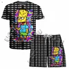 American Classic Anime 3d Printed T-Shirt Shorts Combination Men And Women Sports Suit Street Couple Style The Simpsons Set 1