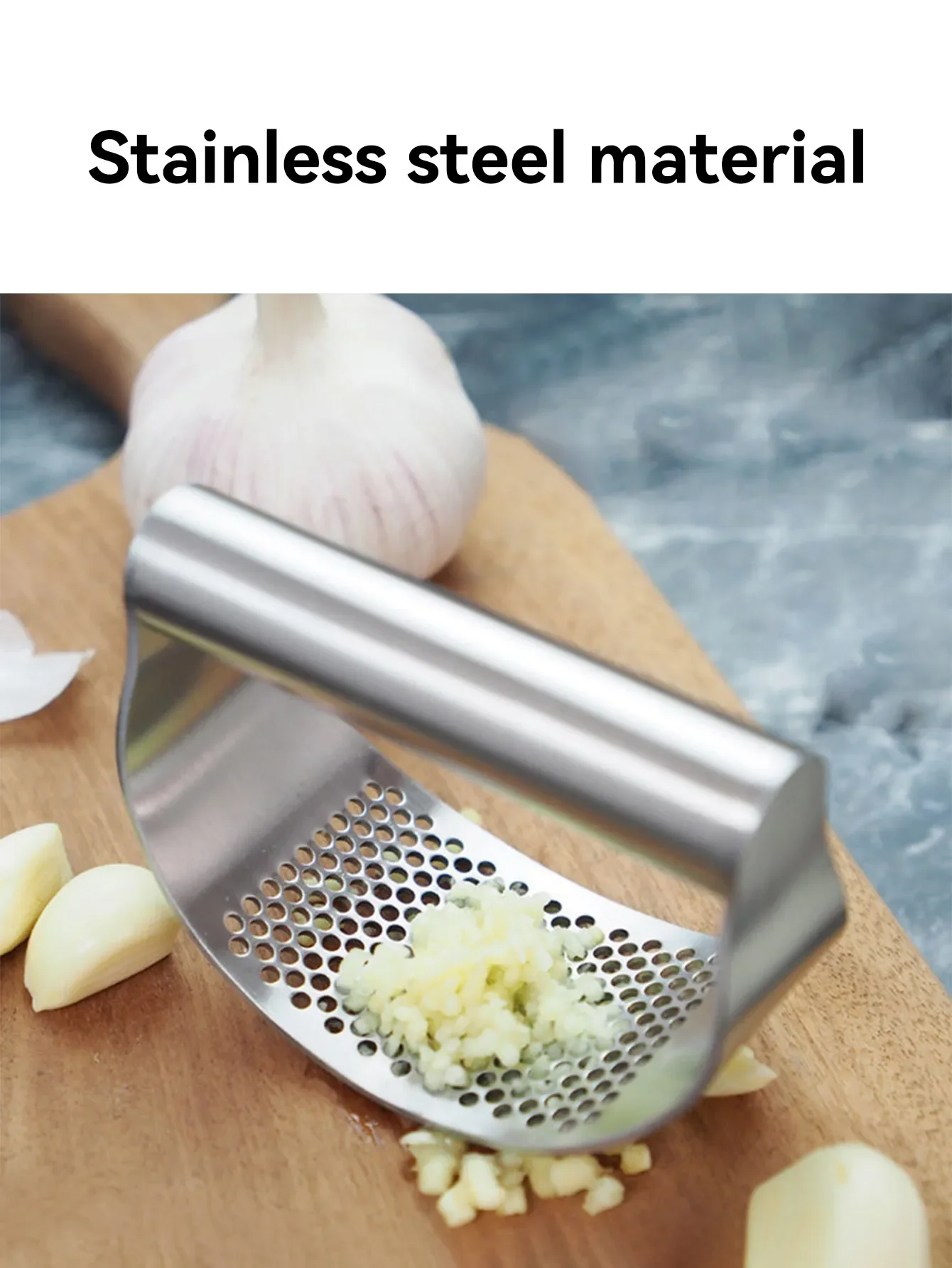 Garlic Mincer Manual Stainless Steel Garlic Crusher Press for Fruits & Vegetables Kitchen Food Processor Tool