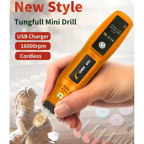Mini Wireless Drill Rechargeable Polishing Machine DIY Mini Rotary Tool USB Engraving Tool Dremel Tool Modeling Mini Drill - Image 5