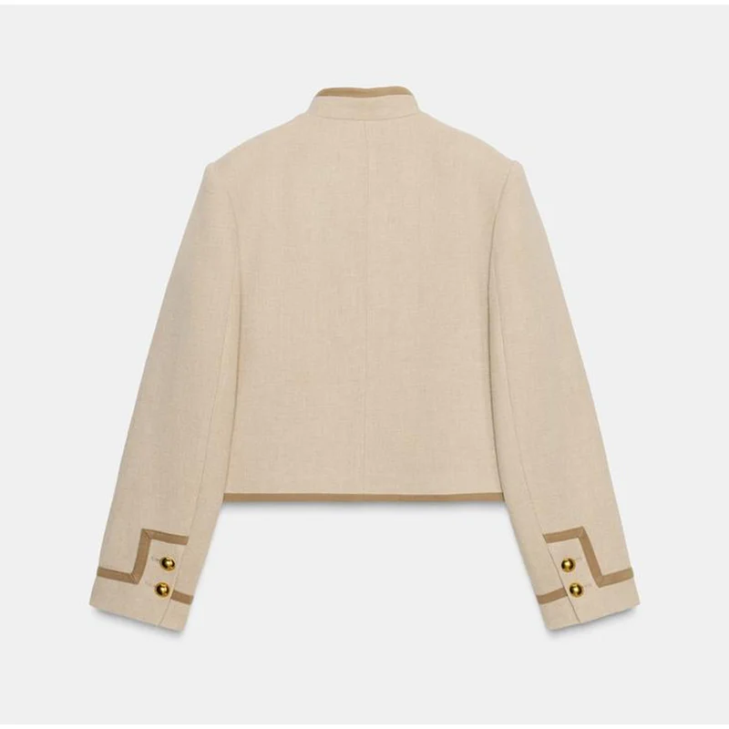 Structured Cropped Military Jacket - Side View