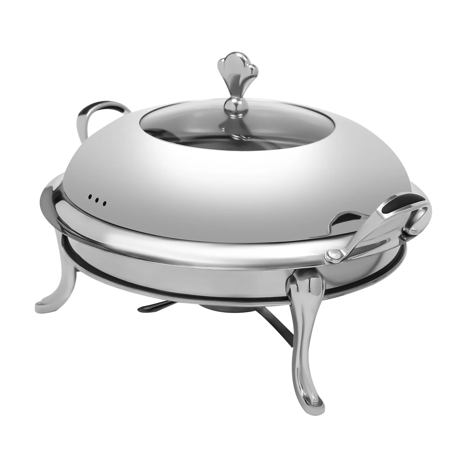 26cm Round Chafing Dish Stainless Steel Chafing Dish Buffet Chafer 2.5L Catering Chafers