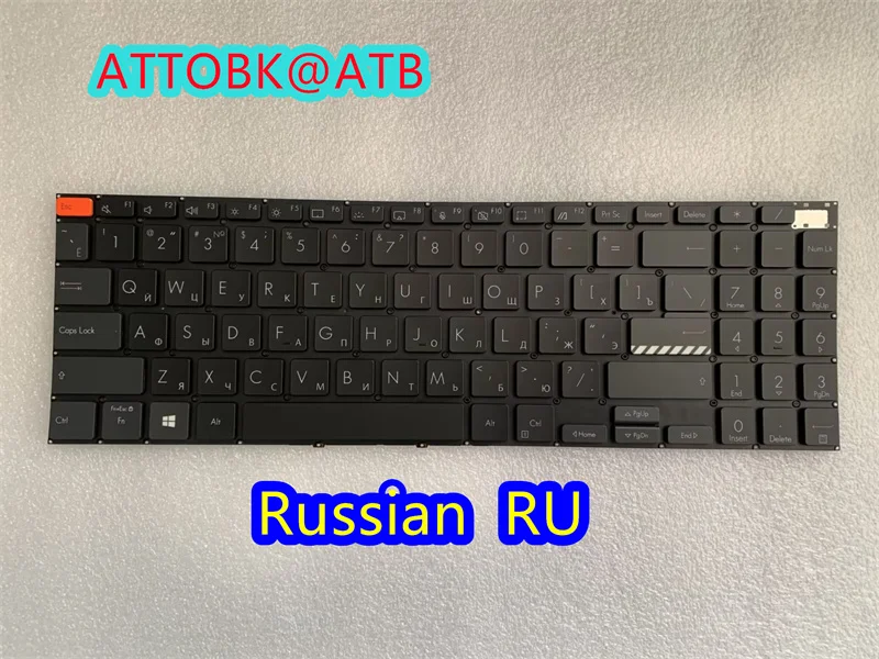Inglês Russo Espanhol Latino Teclado do Portátil para Asus Vivobook Pro 16 X7600 M7600 M7600q Backlight - Imagem 4