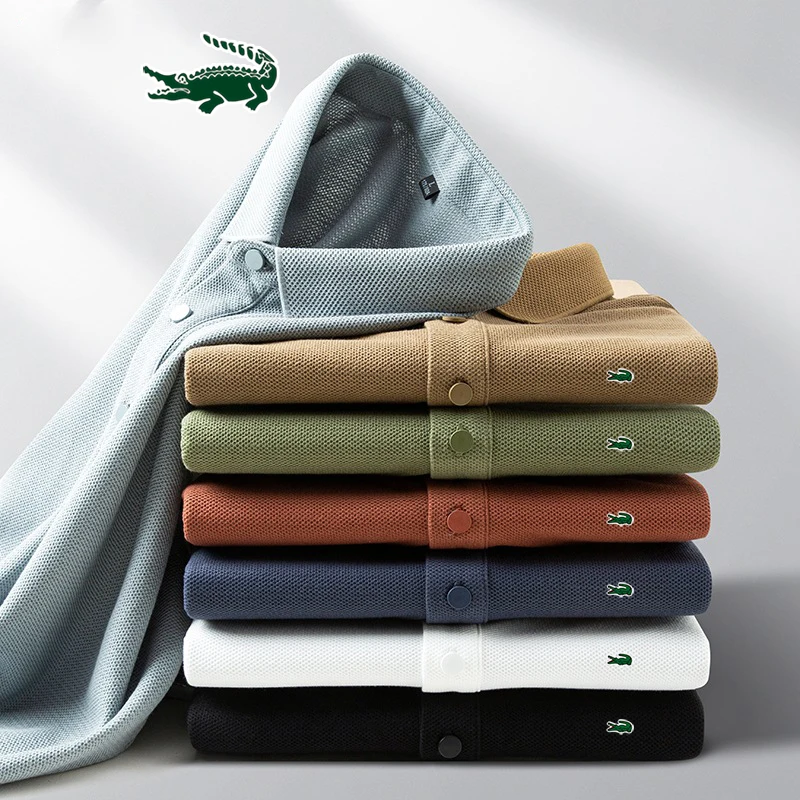 

2024 High-end Embroidery New Men's Polo Shirt Lapel Short-sleeve Polo Shirt Business Casual High-quality Men's T-shirt