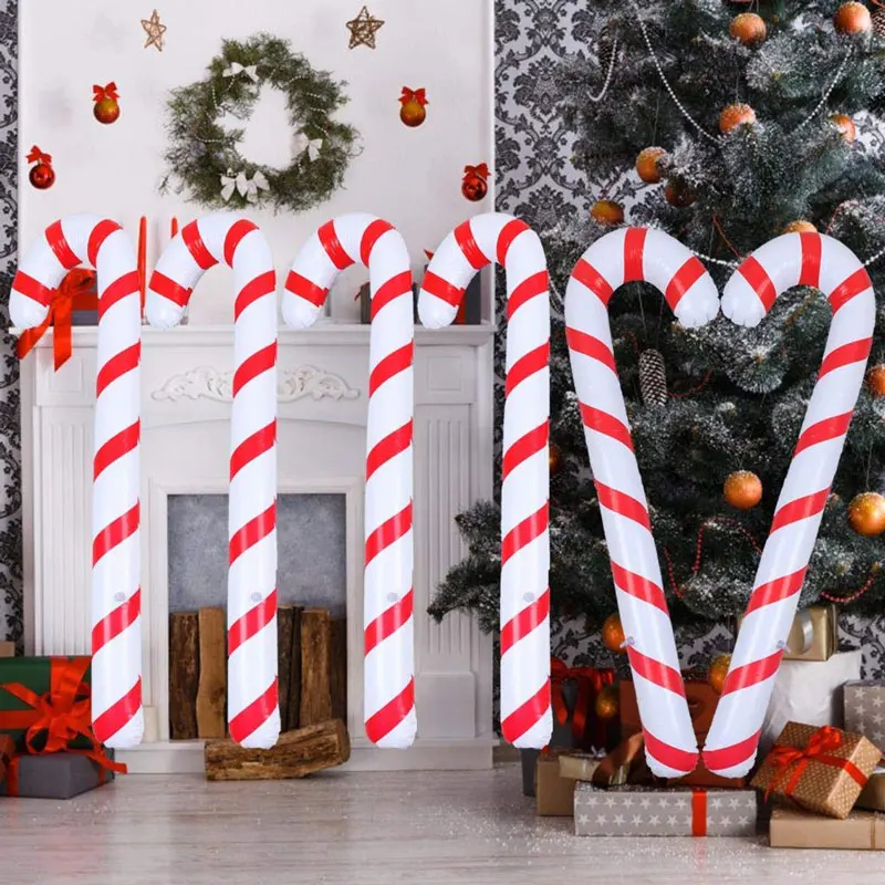 

90cm Inflatable Christmas Decoration Christmas Candy Cane Stick Balloons Outdoor Candy Canes Decor Christmas Toys