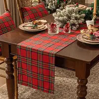 Christmas Table Runner Scottish Tartan Plaid Home Dinning Table Decoration Tablecloth For Festival Christmas Party Table Cover 2